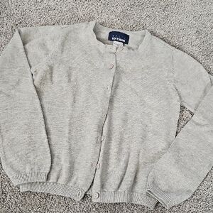 E6🔹️Basic Editions Light Gray Cardigan Sweater